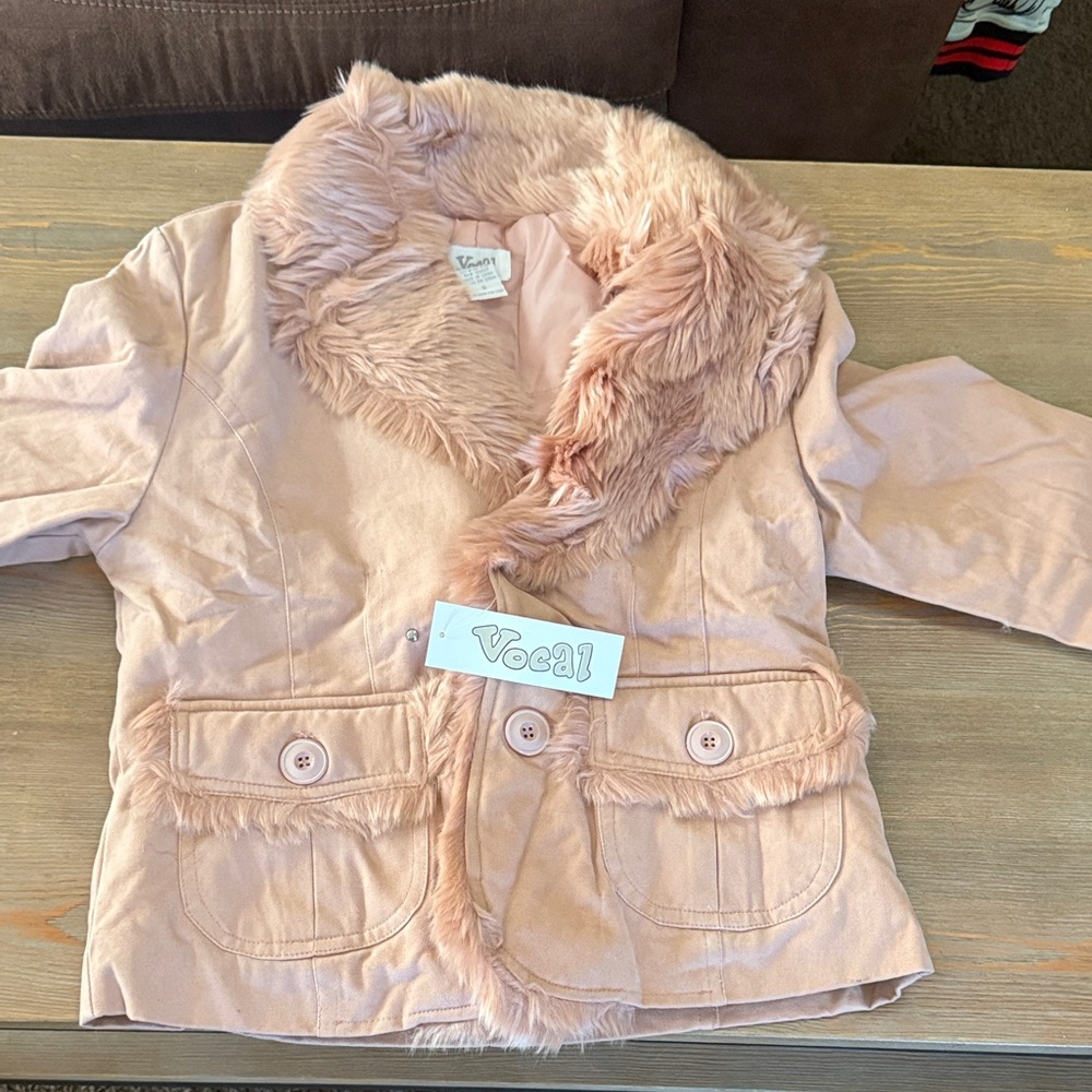 Vocal Blush Faux Fur Kids Blazer